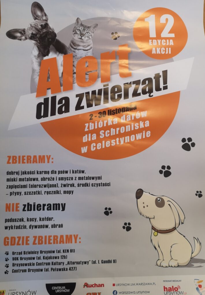 Akcja na rzecz zwierząt plakat.