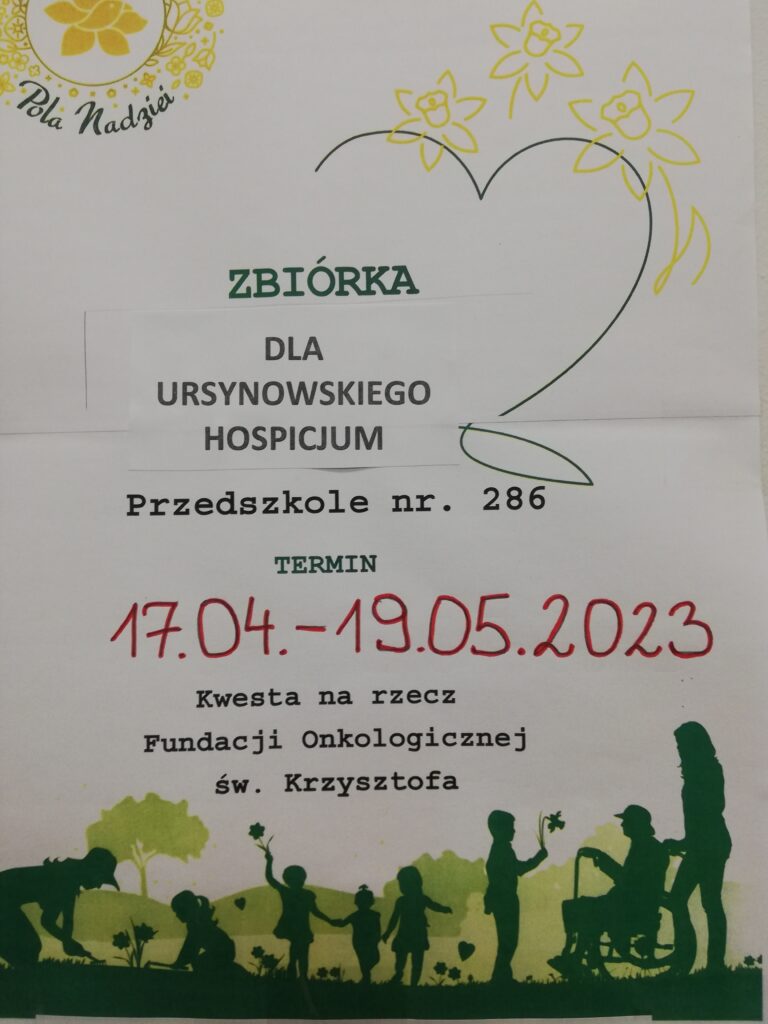 Zbiórka dla hospicjum ogłoszenie