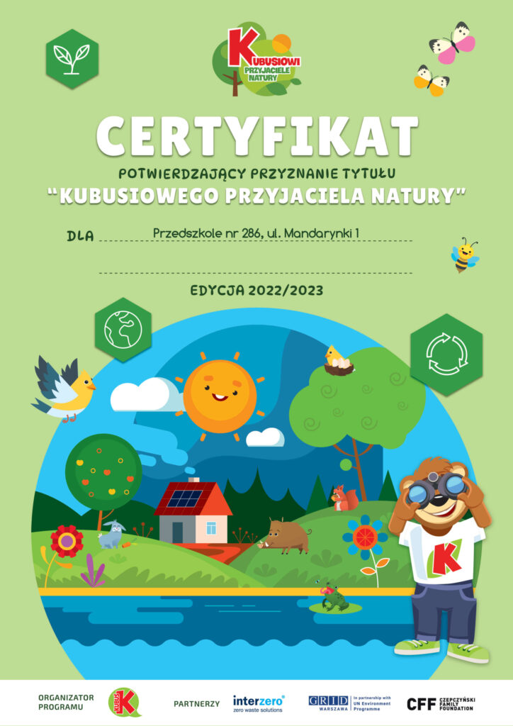 certyfikat-kubusiowi-przyjaciele-natury