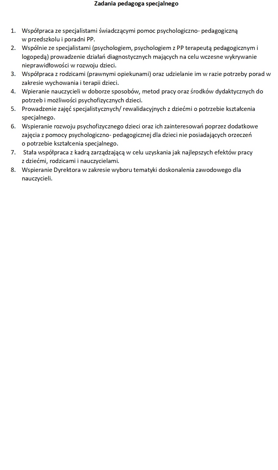 o pracy pedagoga