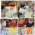 Dzieci wykonują kartki świąteczne